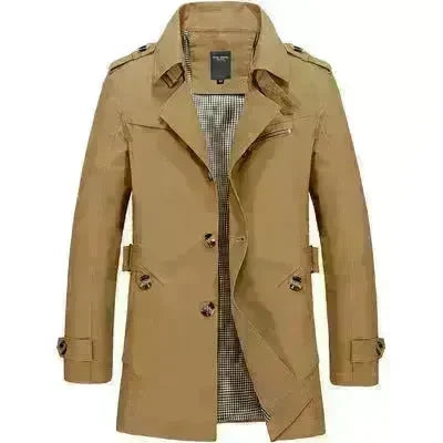 Men's casual jacket mid-length trench coat - EX-STOCK CANADA