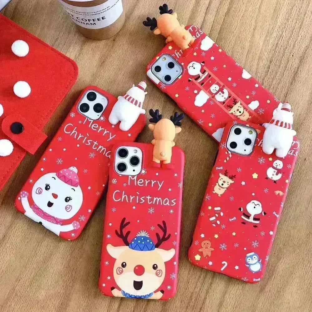 Merry Snowflakes Santa Deer Christmas-themed phone case - EX-STOCK CANADA