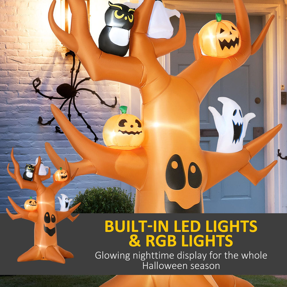 9ft Inflatable Halloween Haunted Tree With Pumpkins, Ghosts And Cat, Blow-Up Outdoor LED Yard Display For Garden, Lawn, Party, Holiday EX-STOCK Canada 