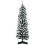 5ft Tall Pencil Artificial Christmas Tree, Holiday With Snow Flocked Branches, Green EX-STOCK Canada 