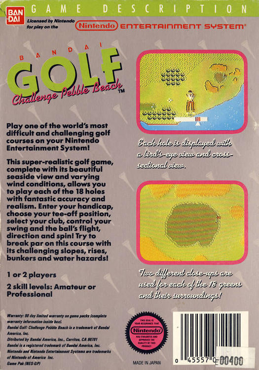 Bandai Golf: Challenge Pebble Beach 