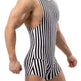 New Vertical Striped Pajamas Sports Swimming Brief Bodysuit for men - EX-STOCK CANADA