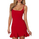 New Ruffles Trumpet Dress Women Sleeveless Spaghetti Strap Slim Summer Dress Party Short Dresses Vestidos - EX-STOCK CANADA