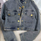 Design American Sweet Retro Personality Gold Button Short Denim Jacket For Women EX-STOCK Canada 