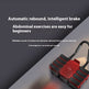 Red and black abdominal exercise pad with multiple black textured pads, shown on a gray surface with promotional text about automatic rebound and abdominal exercises for beginners.
