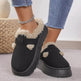 Fashion Thick-soled Plush Buckle Cotton Home platform Winter Slippers Indoor And Outdoor Casual Warm Women Garden Slipper - EX-STOCK Canada