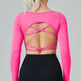Quick Drying Clothes Outdoor Long Sleeve Cross Beauty Back Workout Clothes Sports Top - EX-STOCK CANADA