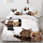 White Cute Cat Bedding Set Girl Ladies Bedroom Comfort Duvet Cover EX-STOCK Canada 