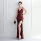 Colorful Sequin Sling Split Sheath Long Dinner Party Dress EX-STOCK Canada 