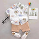 Summer Flower Lapel Shirt Two-piece Set for boys Short sleeve shirt and short pant - EX-STOCK Canada