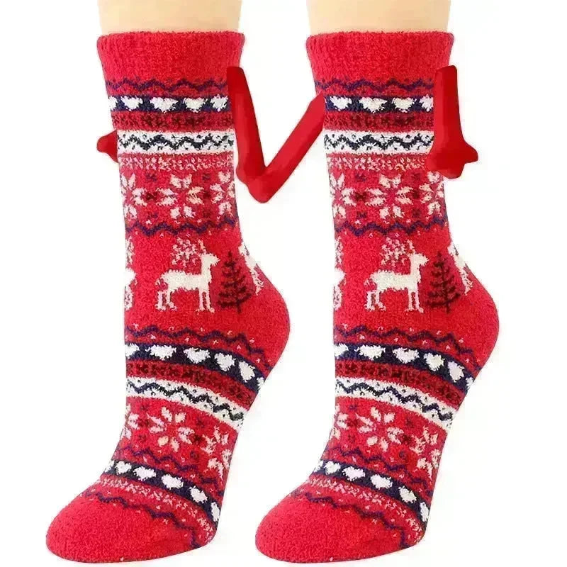Soft Carton Christmas-themed Fleece Winter Home socks for Women - EX-STOCK CANADA