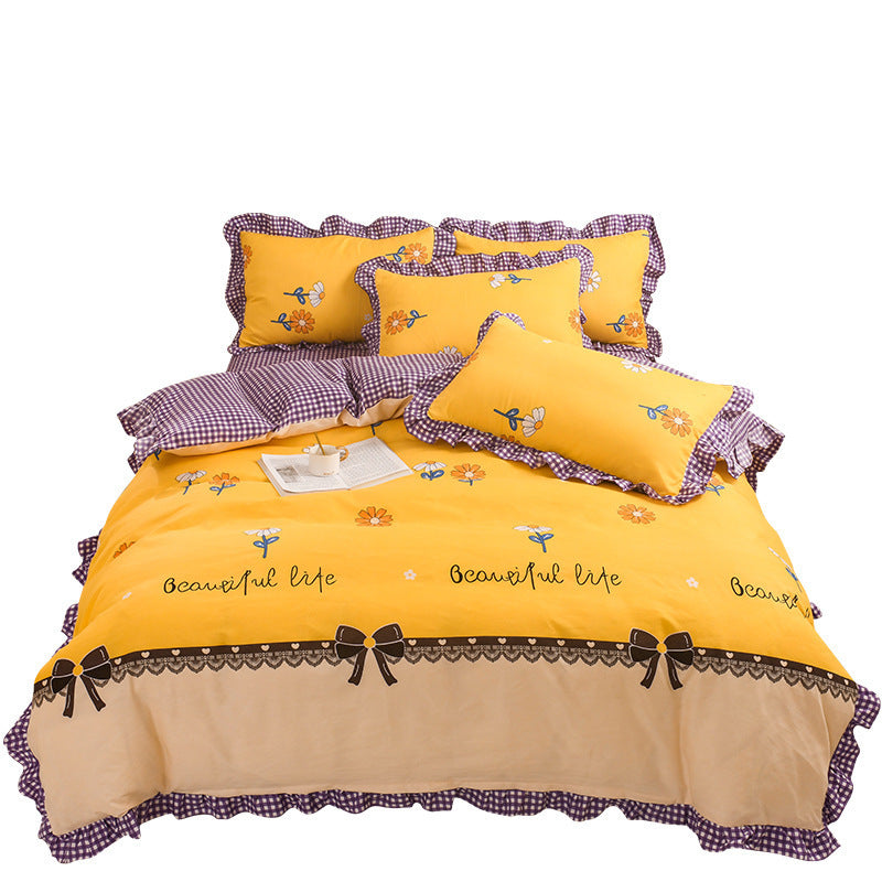 Cotton Floral Duvet Cover Bed Sheet Bed Skirt Three Or Four Piece Suit EX-STOCK Canada 