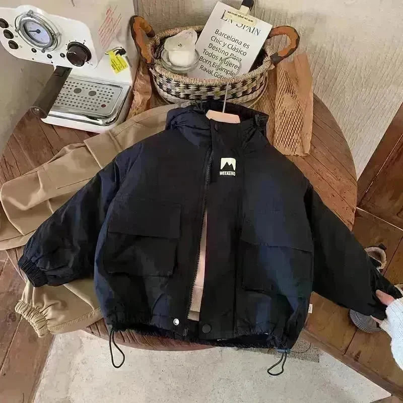 Children Fashion Personality Hoodie Padded Windproof  Winter Coat Jacket Kids - EX-STOCK CANADA