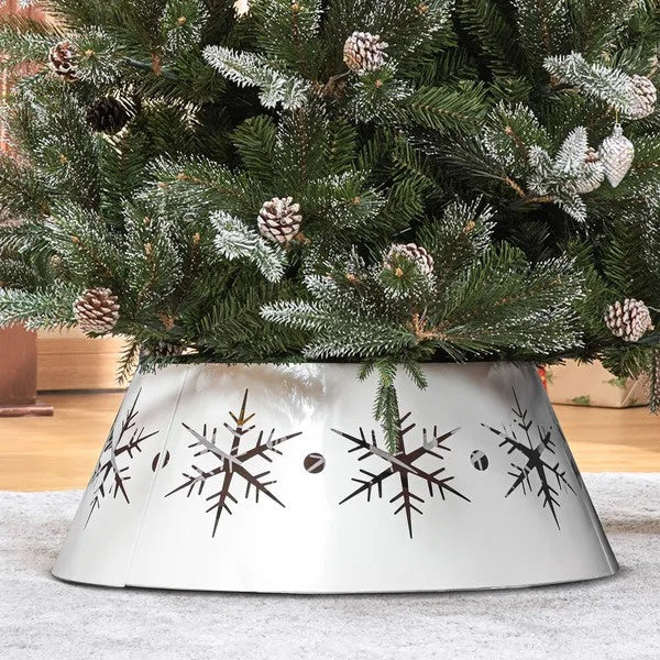26 Christmas Tree Base Cover, Christmas Tree Collar With Hollow Snowflake Patterns For Home Decoration, White EX-STOCK Canada 