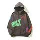 Women High Street Three-dimensional Foam Graffiti Printed Hoodie In Autumn And Winter - EX-STOCK CANADA