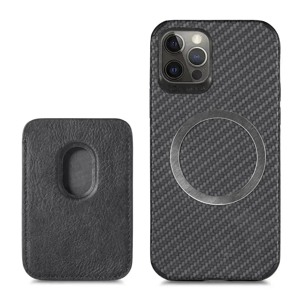Magnetic Card Holder XR Carbon Fiber Pattern Phone Case - EX-STOCK CANADA