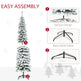 6 Ft Snow-Flocked Artificial Christmas Tree, Slim Pencil Xmas Tree With Realistic Branches, Metal Base, Green EX-STOCK Canada 