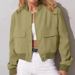 Oversized Fashion Button down Cropped Jacket outwear top for women - EX-STOCK Canada