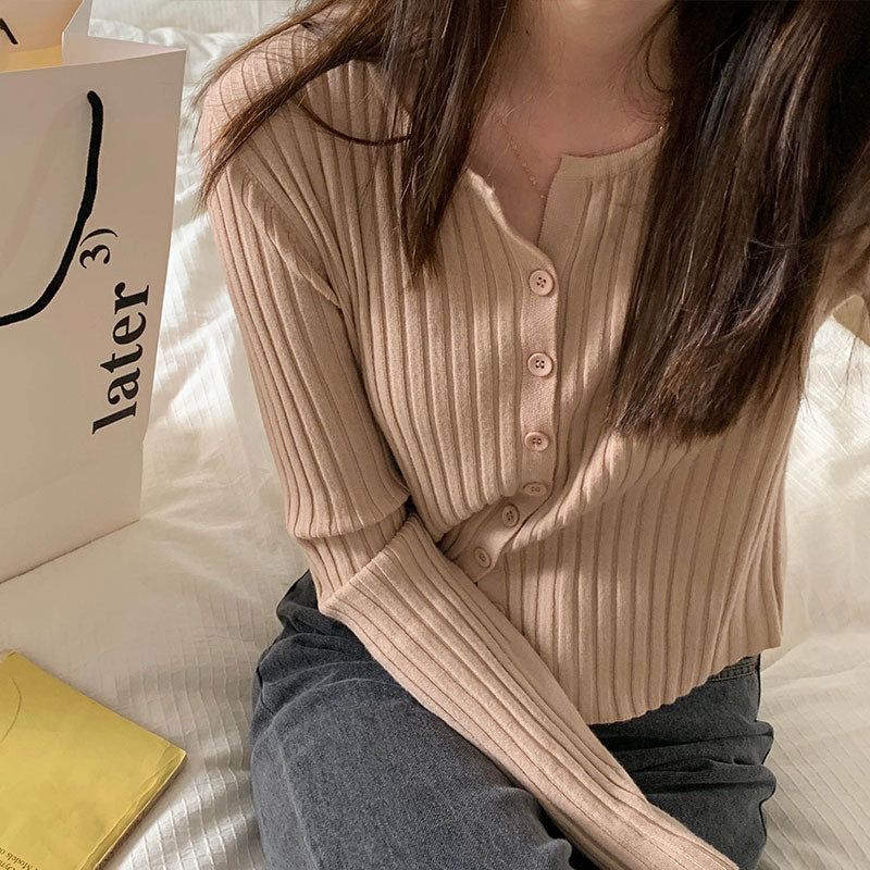 Women's Slim Knit Cardigan Sweater Coat – 6 Colors One Size Canada USA