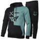 Casual Classic Plaid  Long Sleeve Sweatshirt Hoodie set Suit men - EX-STOCK CANADA
