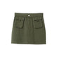 Workwear Denim Skirt Women's A- Line High Waist Mini Cargo Skirt - EX-STOCK Canada