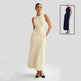 Elegant Knitted Sleeveless Dress With Single Breast Fashion Slim Round Neck Long Dresses Womens Clothing - EX-STOCK CANADA