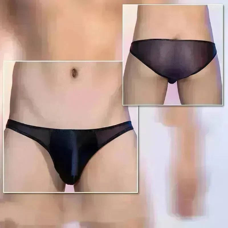 See-through Thin Transparent Silky Men's Low Waist Briefs - EX-STOCK CANADA