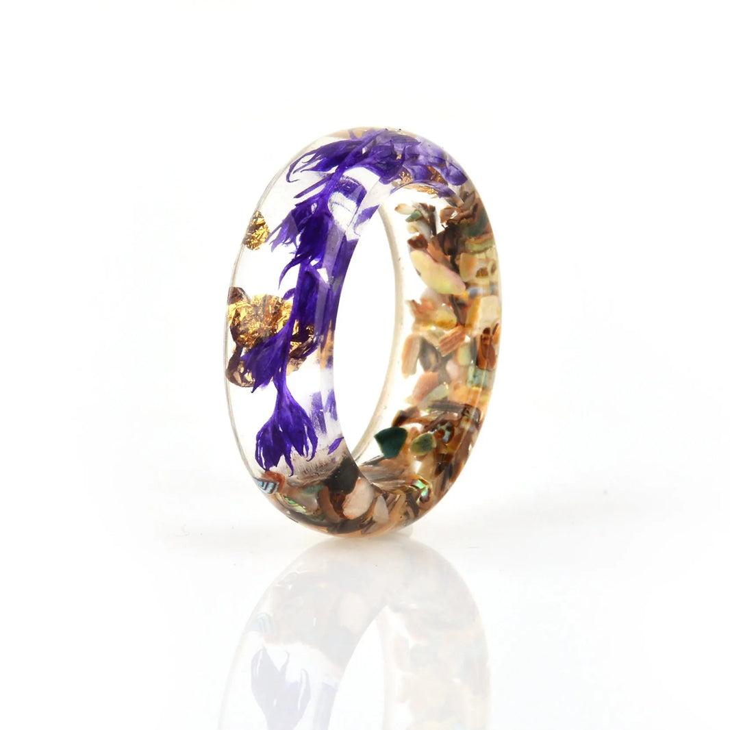 Dried flower resin ring - EX-STOCK CANADA