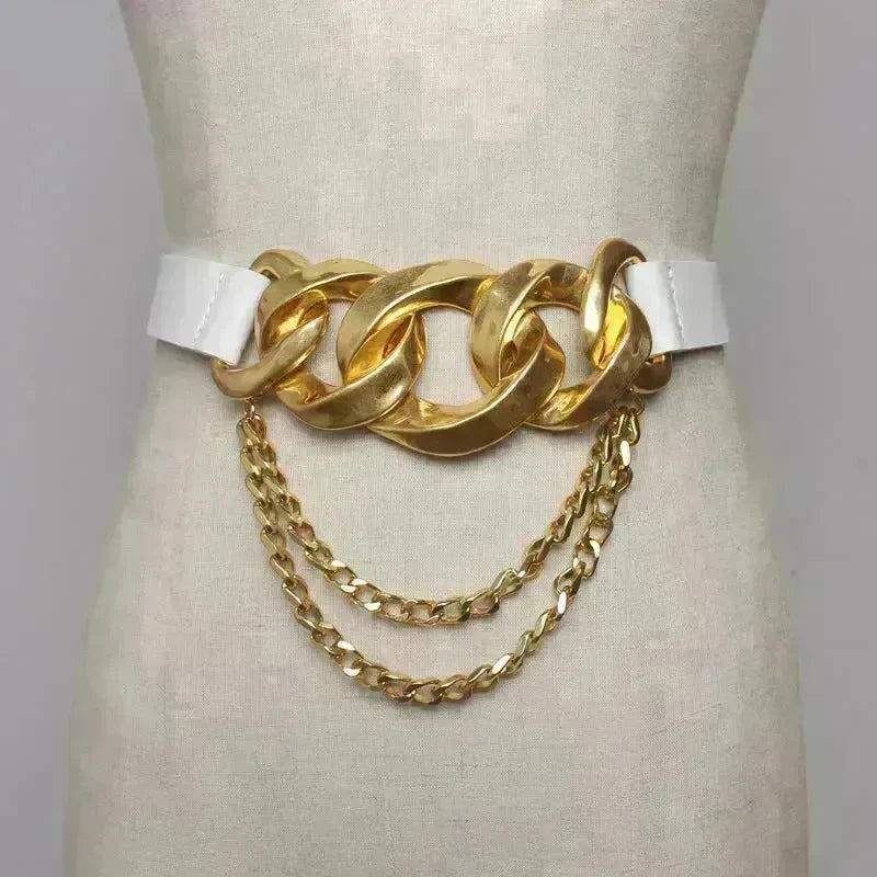 Street shot fashion metal chain link Waist Belt women - EX-STOCK CANADA