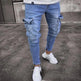 Cargo Hole Denim Jeans Men pant slim fitted - EX-STOCK CANADA