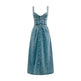 Women's sleeveless Denim Buckle Strap Midi maxi Dress - EX-STOCK Canada
