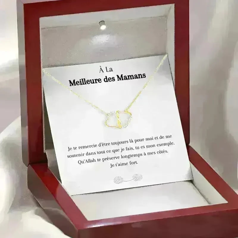 Fashion Double Heart Love Necklace With Rhinestones Inlaid Zircon Mother Valentine's Day Gift - EX-STOCK CANADA