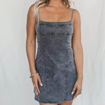 Stretch Denim Sexy Bandeau Slim-fit Dress Women's Clothing - EX-STOCK Canada