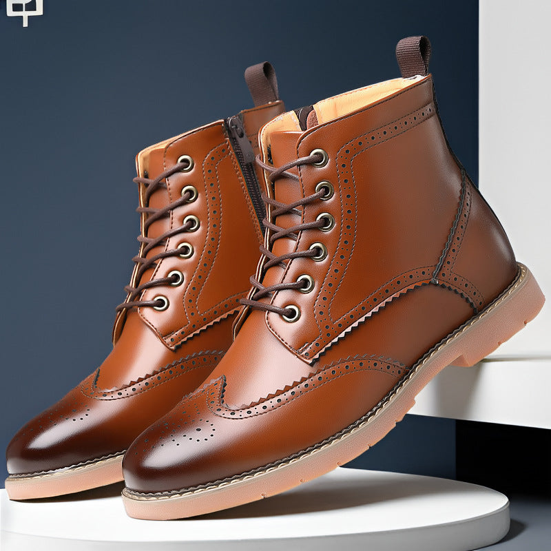 Bottes Martin britanniques pour hommes – Chaussures en cuir décontractées hautes pour affaires