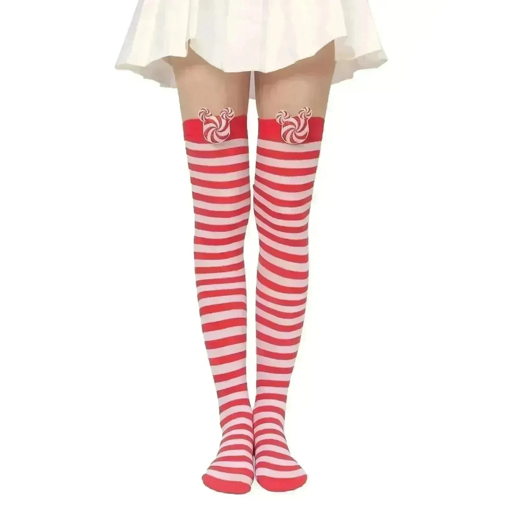Christmas Plush Doll Knee Socks Bow Stockings - EX-STOCK CANADA