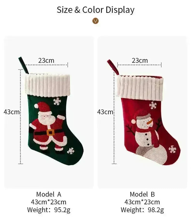 Christmas Decorations Gold Velvet Patch Christmas Stockings - EX-STOCK CANADA