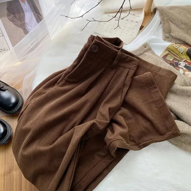 Autumn And Winter New High Waist Loose And Slimming Straight Casual Trousers - EX-STOCK CANADA