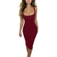 Summer sexy vest dress Europe and the United States large size women's high elasticity pregnant women can wear dresses - EX-STOCK CANADA