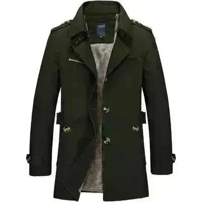 Men's casual jacket mid-length trench coat - EX-STOCK CANADA