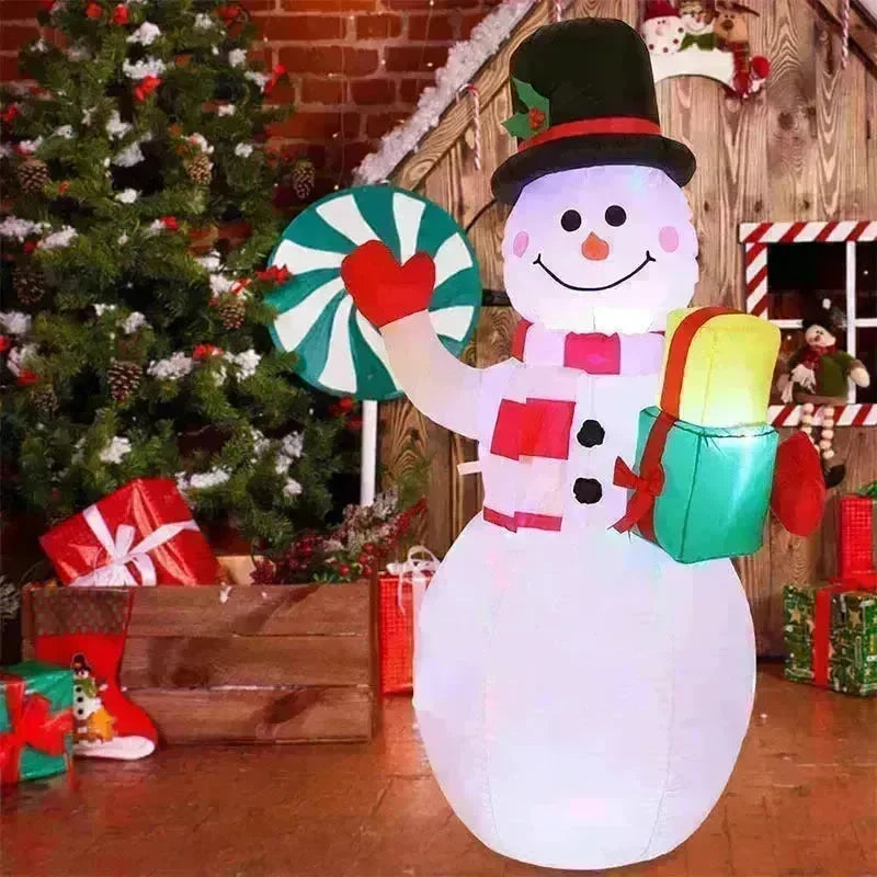 Christmas LED Lights Glowing Santa Tree Snowman Inflatable Doll Outdoor Yard Garden Decor - EX-STOCK CANADA