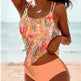 Bikini Beach Print Suspender Swimsuit Suit - EX-STOCK Canada