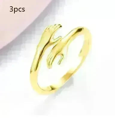 Alloy Simple Hands Hug Ring Opening Adjustable Jewelry - EX-STOCK CANADA