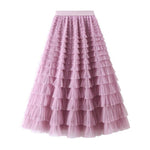 Cake Skirt Women's White Gauze long Layered tulle Skirt - EX-STOCK Canada