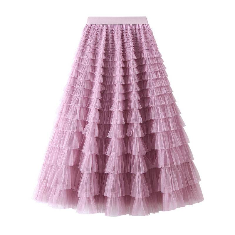 Cake Skirt Women's White Gauze long Layered tulle Skirt - EX-STOCK Canada