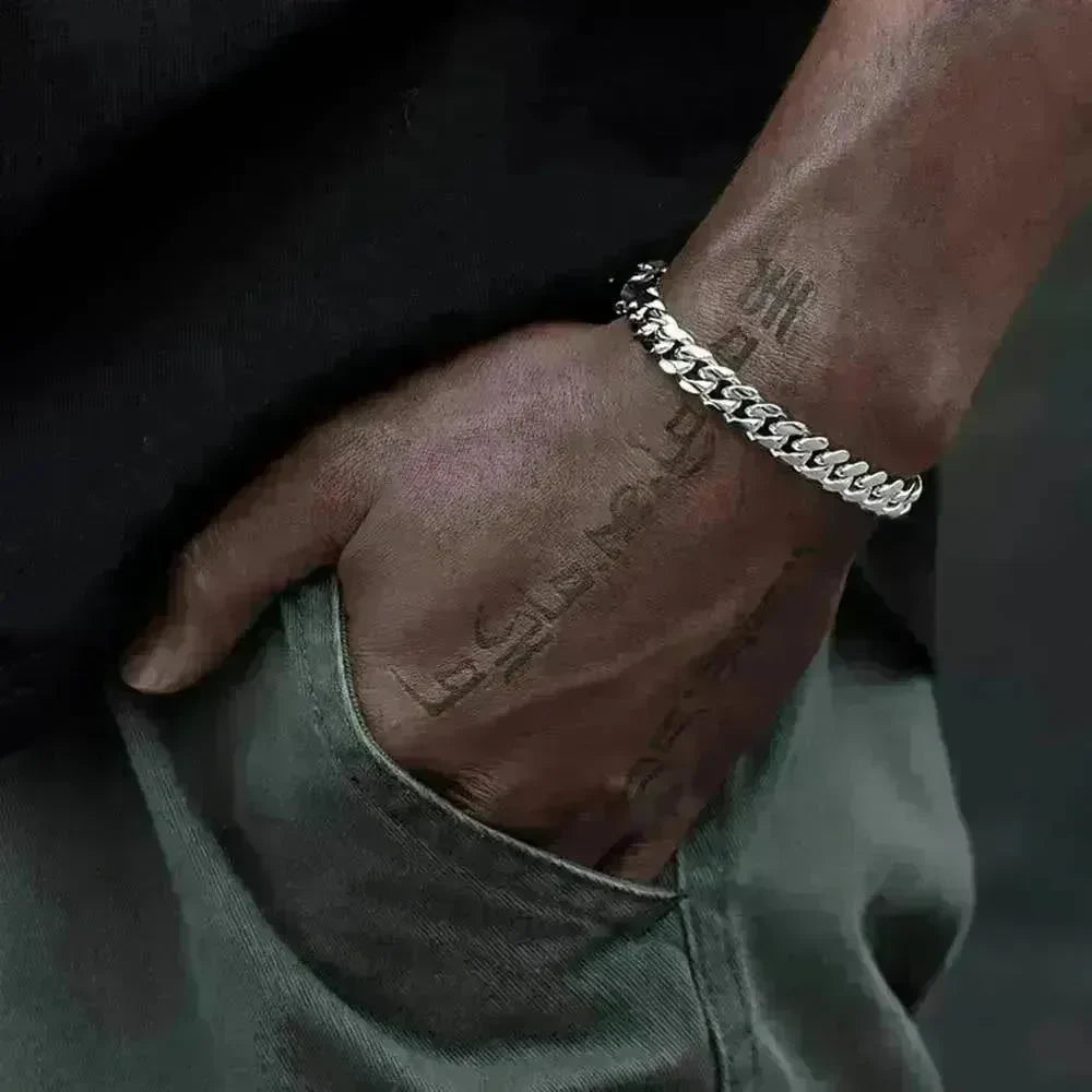 Stainless Steel Cuban Link Chain Personality Bracelet - EX-STOCK CANADA