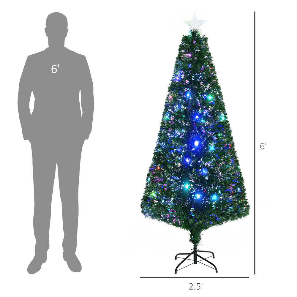 6FT Pre-lit LED Artificial Christmas Tree Scattered Holiday With Stand, Green EX-STOCK Canada 