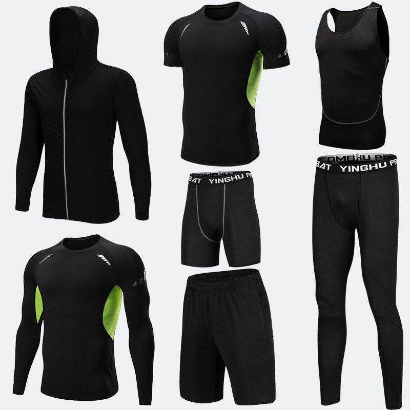 Compression Sport Fitness Workout Gym Outfit 7pcs set for men - EX-STOCK Canada