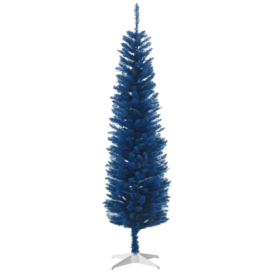 6ft Pencil Christmas Trees, Skinny Artificial Christmas Tree For Xmas Holiday Decor, Deep Blue EX-STOCK Canada 