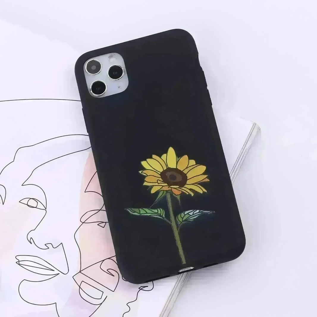 Floral Printed Liquid Silicone mobile phone case Unisex - EX-STOCK CANADA