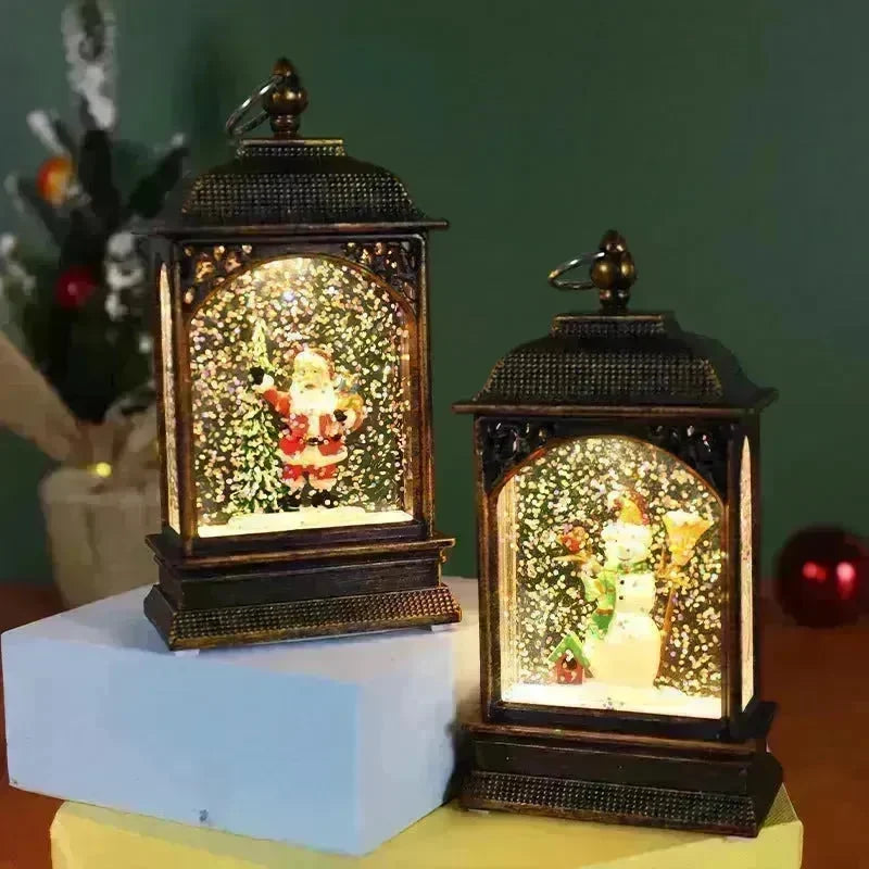 Christmas Decoration Luminous Water Injection Flat Storm Lantern Desktop Decoration - EX-STOCK CANADA